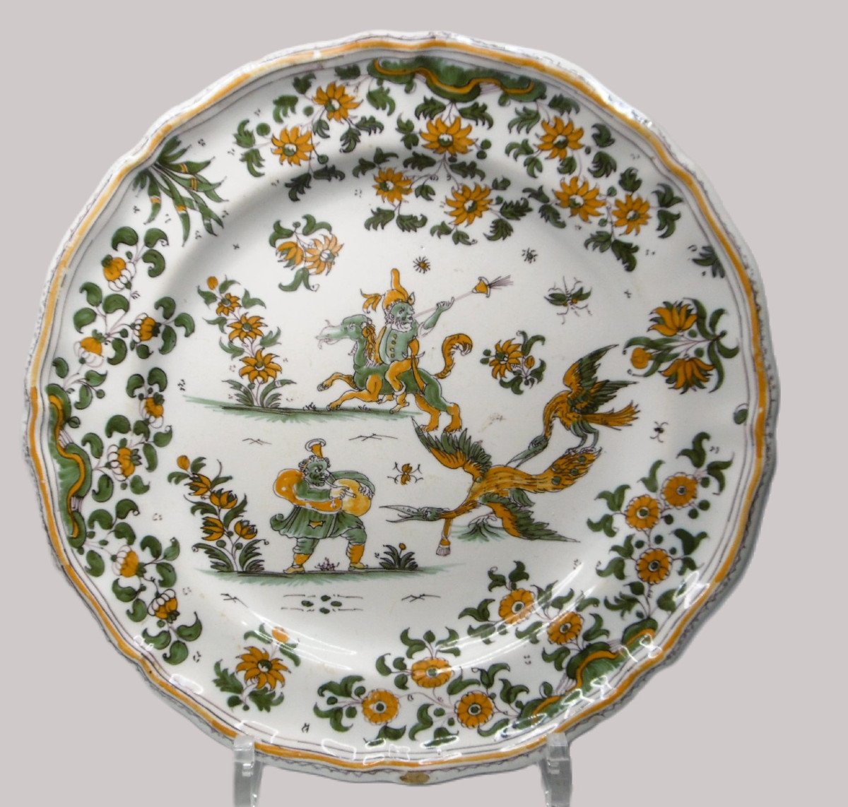 Moustiers Earthenware Plate From The 18th Century