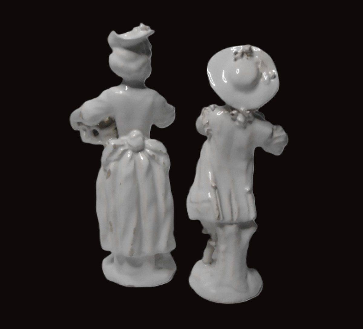 Pair Of White Earthenware Gardeners From Sceaux Or Est, 18th Century-photo-4