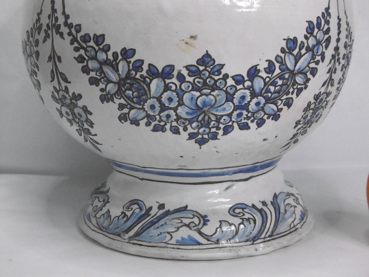 Faience De Saint Cloud Grand Vase Polychrome Dit Pot Pourri d'Epoque XVIIIéme Siecle-photo-4