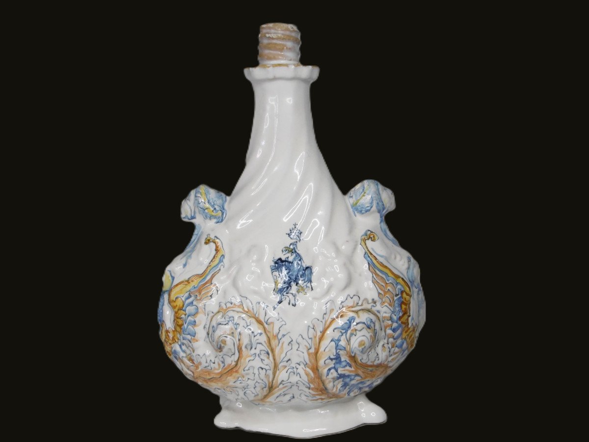 Faience De Faenza Gourde Possiblement Aux Armes Des Imperiali d'Epoque XVIéme Siecle-photo-2