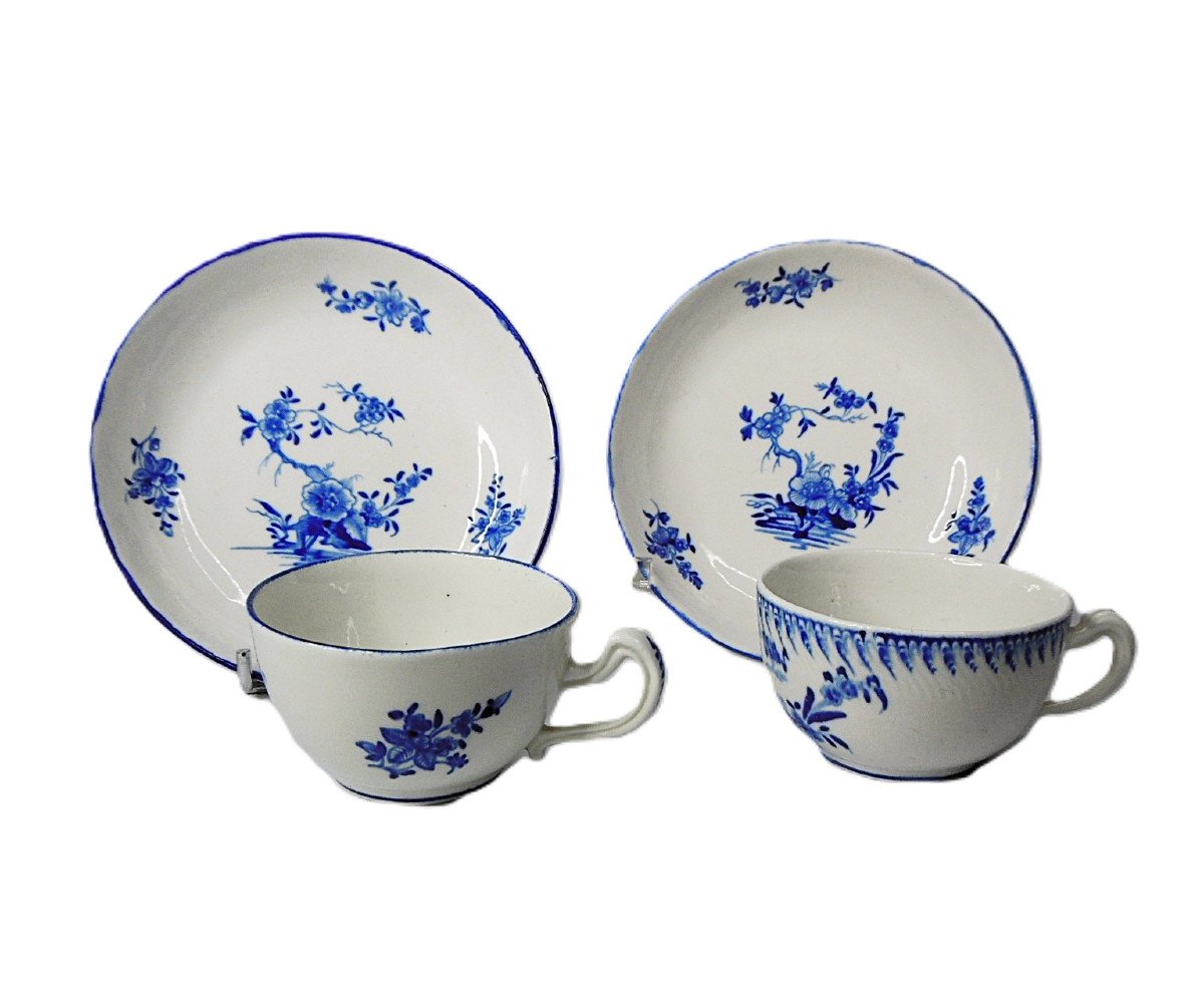 Tournai Porcelain Soft Paste 2 Ronda Cups From The 18th Century