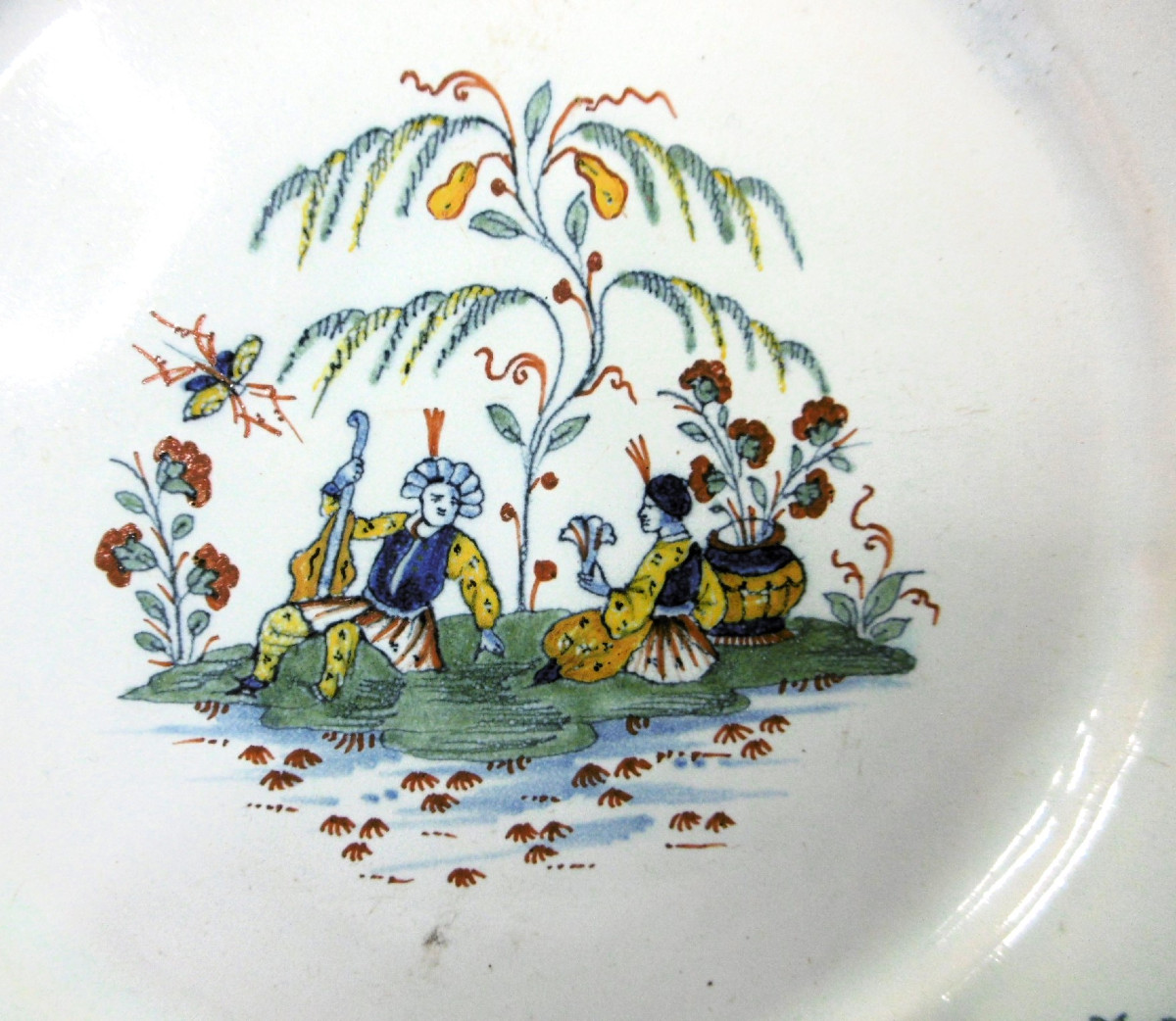 Earthenware Plate From Rouen, Caussy, Eustache Coat Of Arms By Bernart d'Avernes Ep. XVIIIth-photo-4