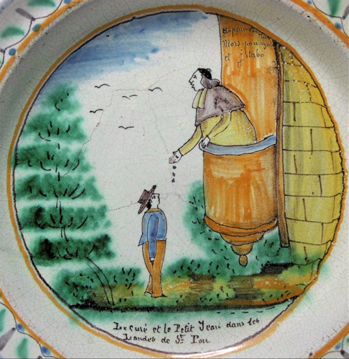 Faience De Tours Plat A Decor From The Legend Of Saint Pou Ep.xixth Century-photo-4