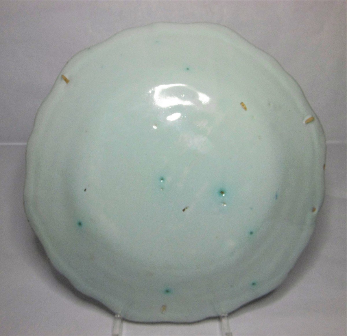 Faience de Sinceny Ou Rouen Plat(30cm)a La Haie Fleurie d'Epoque XVIIIéme Bon Etat-photo-1