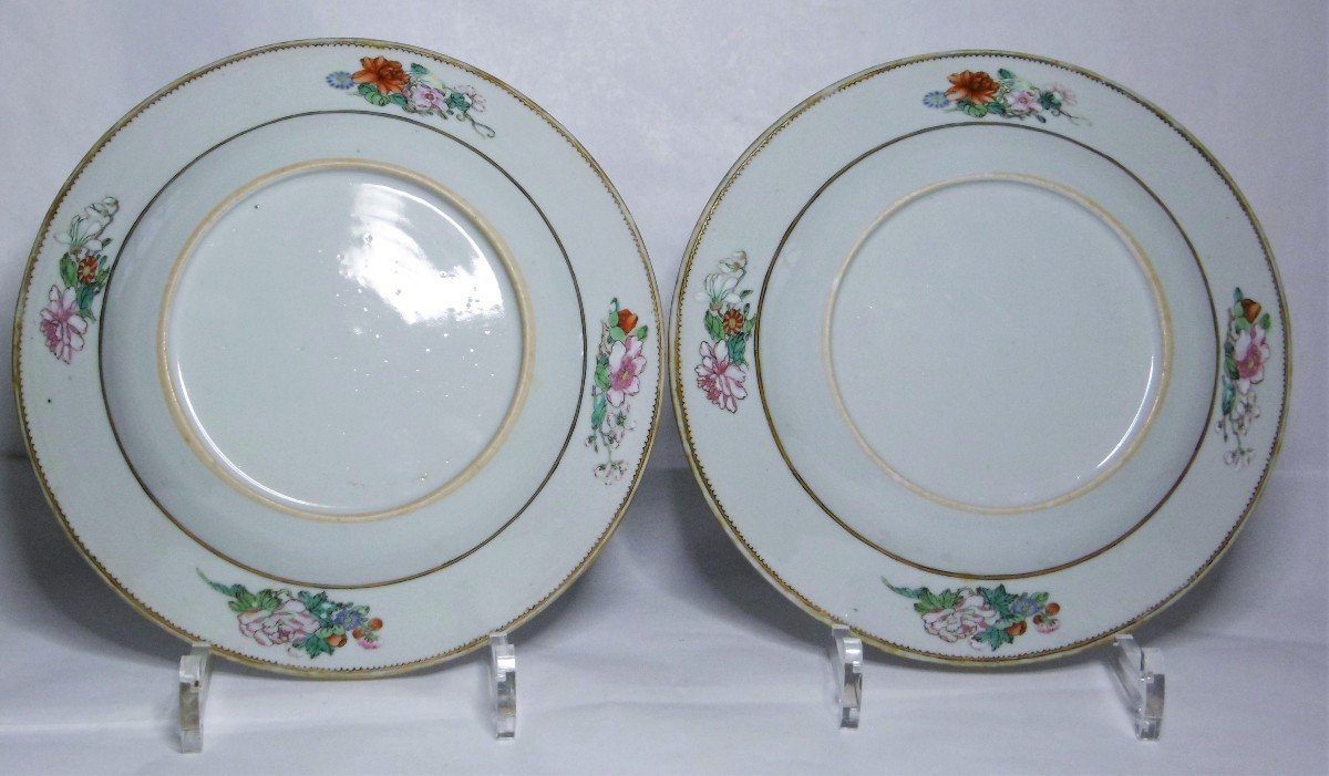 Compagnie des Indes,Porcelaine de Chine Deux Assiettes  Aux Armes De Clifford Of Chudleigh  d'Epoque XVIIIéme-photo-4