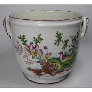 Earthenware From Levavasseur In Rouen Refresher With Birds From The Eighteenth Century