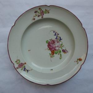 Niderviller Porcelain Plate In C Crown Period 18th