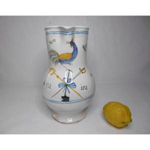 Faience De Nevers Revolutionary Pitcher "a Ca Ira" From The Eighteenth Century