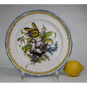 Assiette en Faience Des Islettes  Bois D'Epense  Grand Feu d'Epoque Fin XVIIIe Ou Debut XIXeme