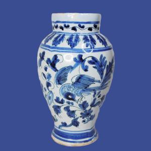 Faience  De Nevers Petit Vase D Epoque XVIIéme Siecle