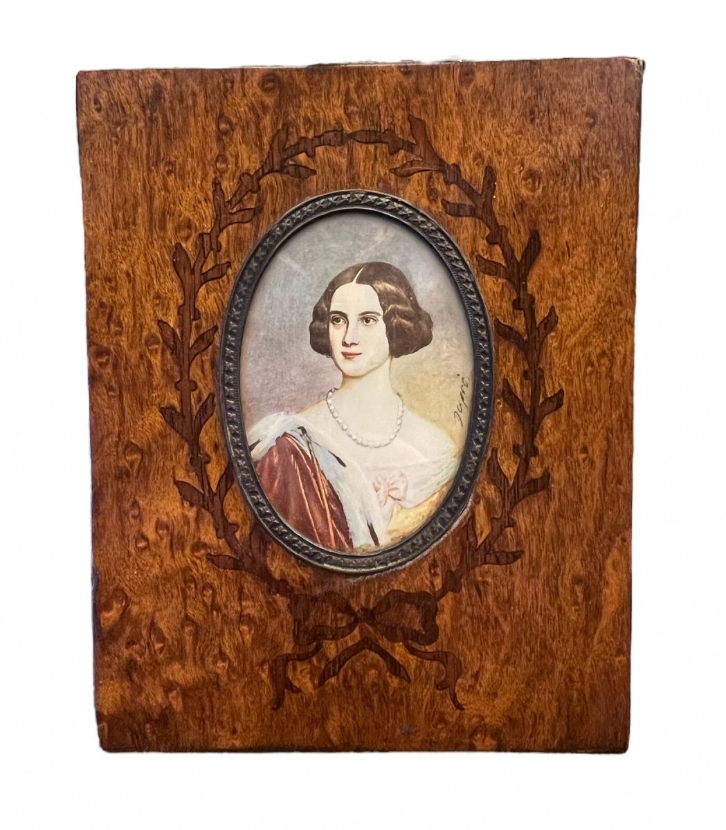 A Miniature Of A Lady Painted By Louis Dupré - 19th Century - France