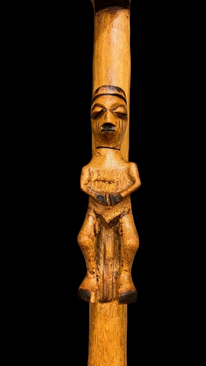 Rare Ax In Wood And Wrought Iron From The 'pende' Tribe Of Congo - Africa - Early 20th Century-photo-2