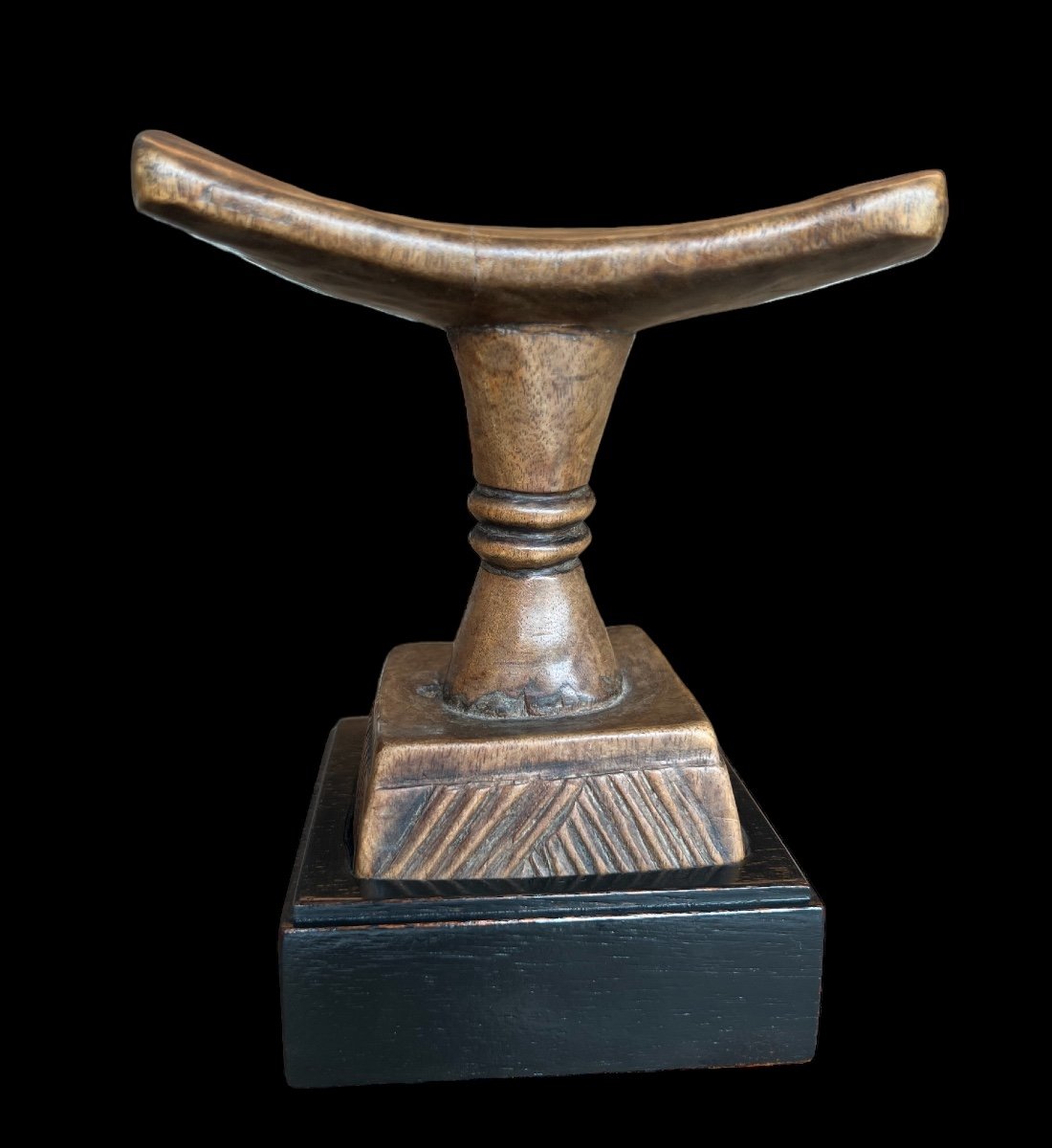 Very Beautiful Wooden Headrest From The Luba Tribe Of Congo - Africa - Late 19th Century-photo-2