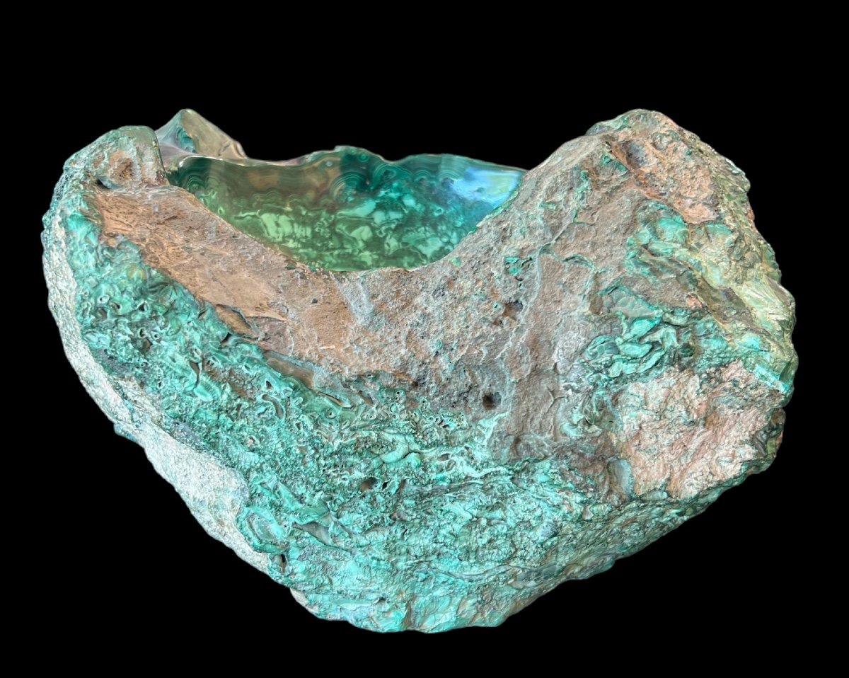 Huge Block Of 35 Kg Of Partially Polished Rough Malachite - Africa -photo-2