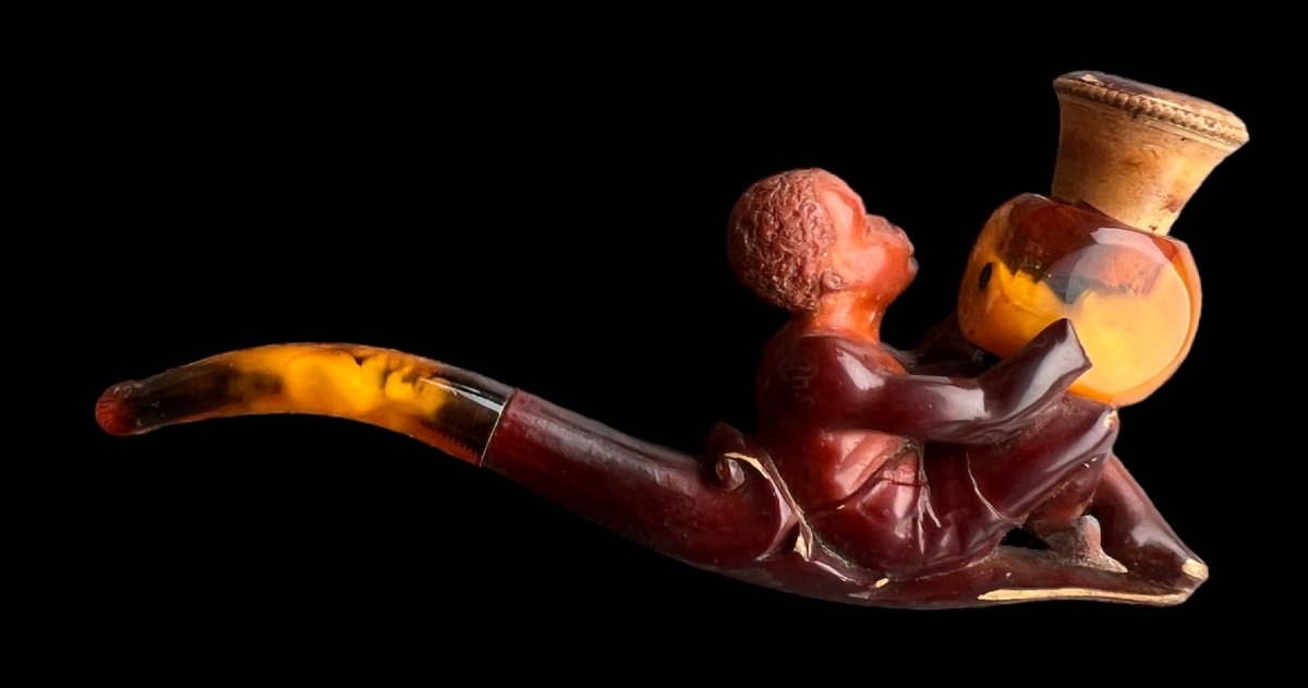 Meerschaum Pipe With A Man Holding A Dice - Late 19th, Early 20th Century-photo-3