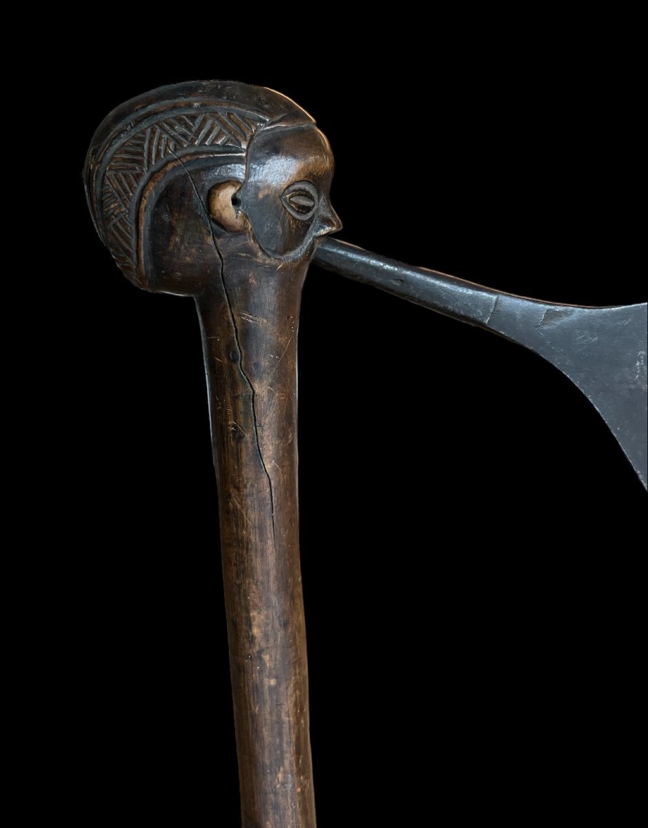 Rare African Ax From The 'suku' Tribe Of Congo - Africa - Early 20th Century-photo-3