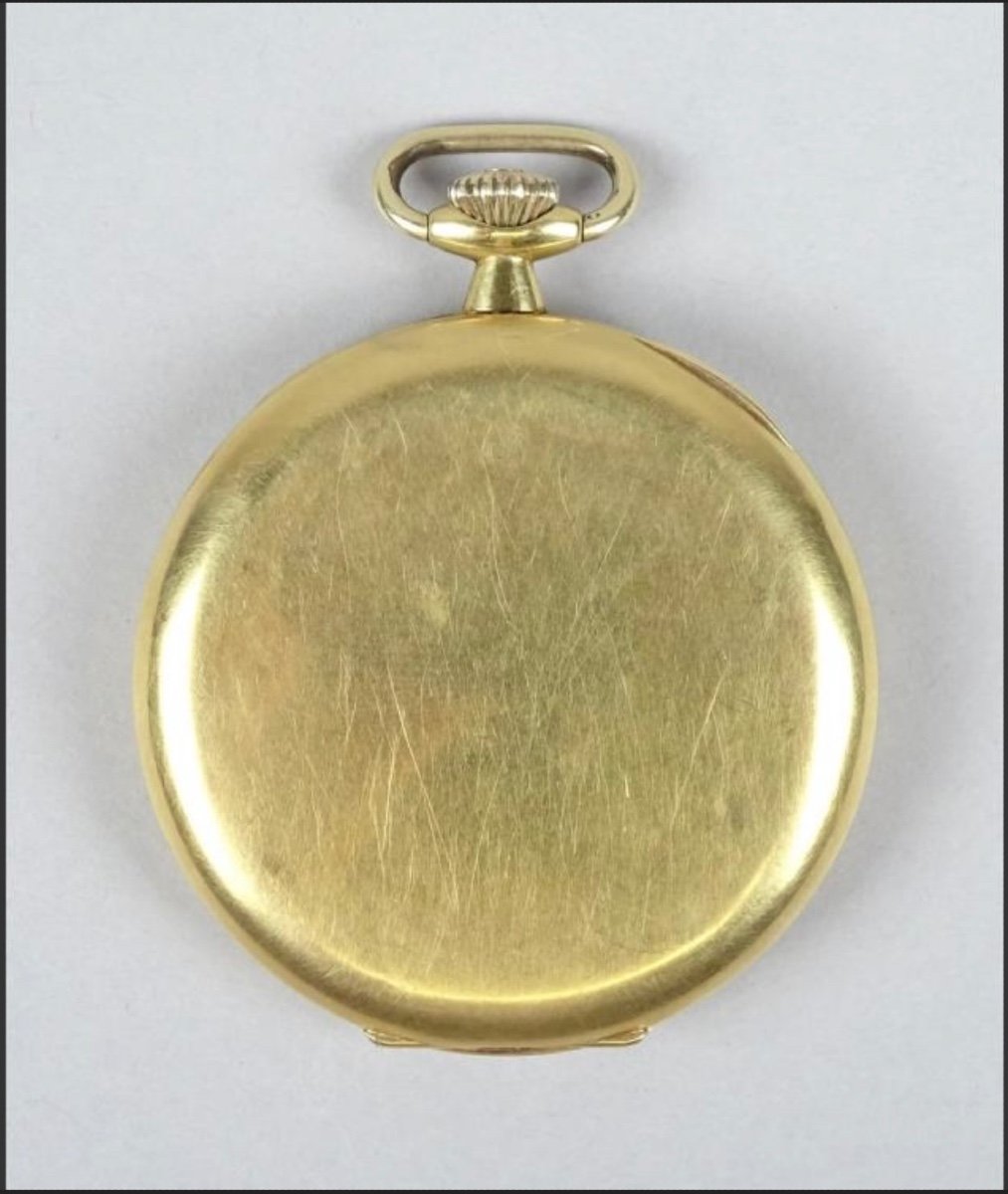 18kt Gold Pocket Watch For Men Chronometer 'cortébert' - Early 20th Century-photo-2