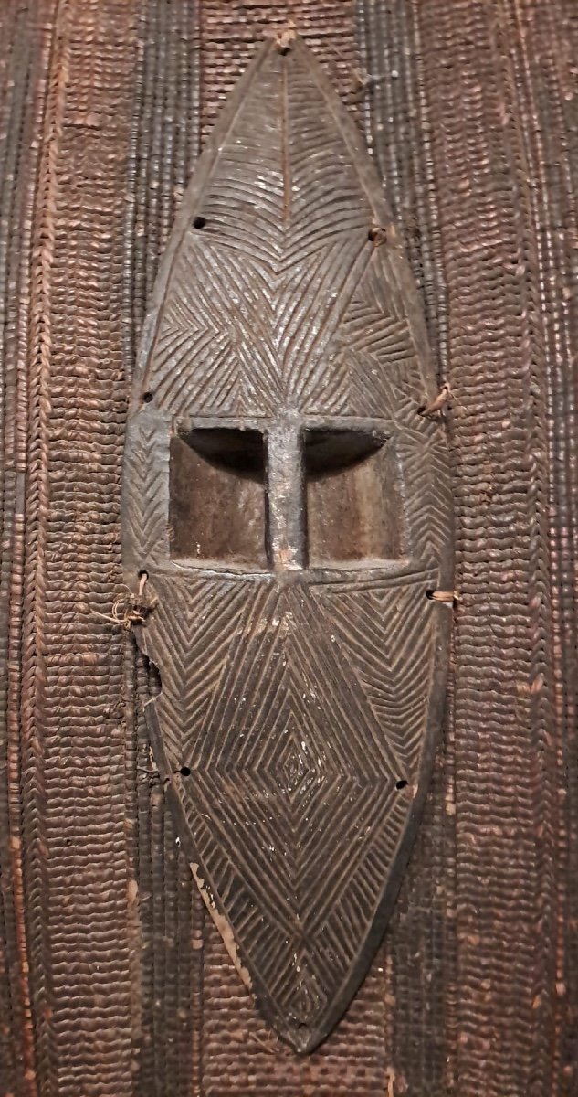 Rare African Shield From The Ngbaka/gbaya Tribe Of Congo - Africa - Early 20th Century-photo-2