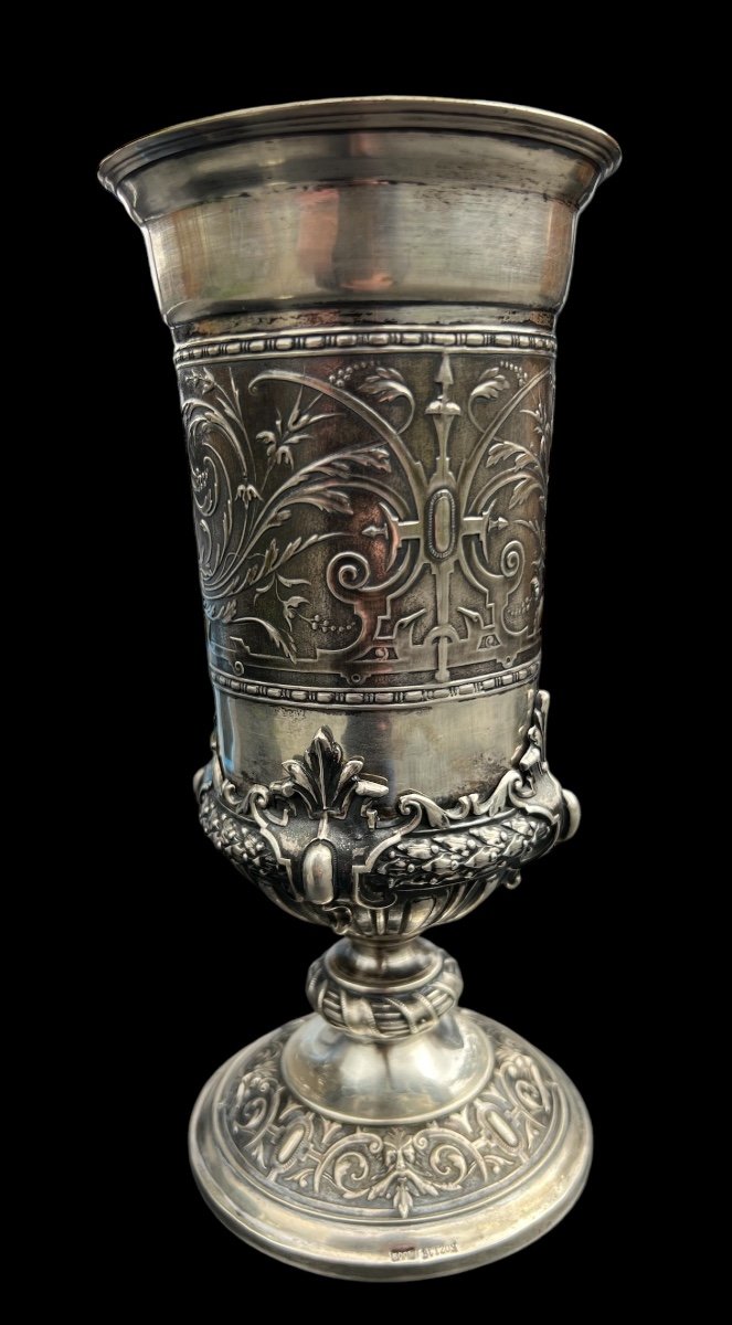 Large Silver Cup/thropy From A Shooting/hunting Club - Germany (dusseldorf) - 19th Century-photo-2