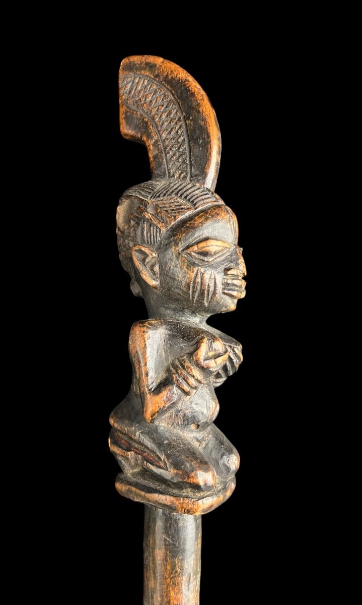 Belle Sceptre ‘oshe Shango’ De La Tribu Yoruba/youruba Du Nigeria - Afrique - Début 20e Siècle-photo-1