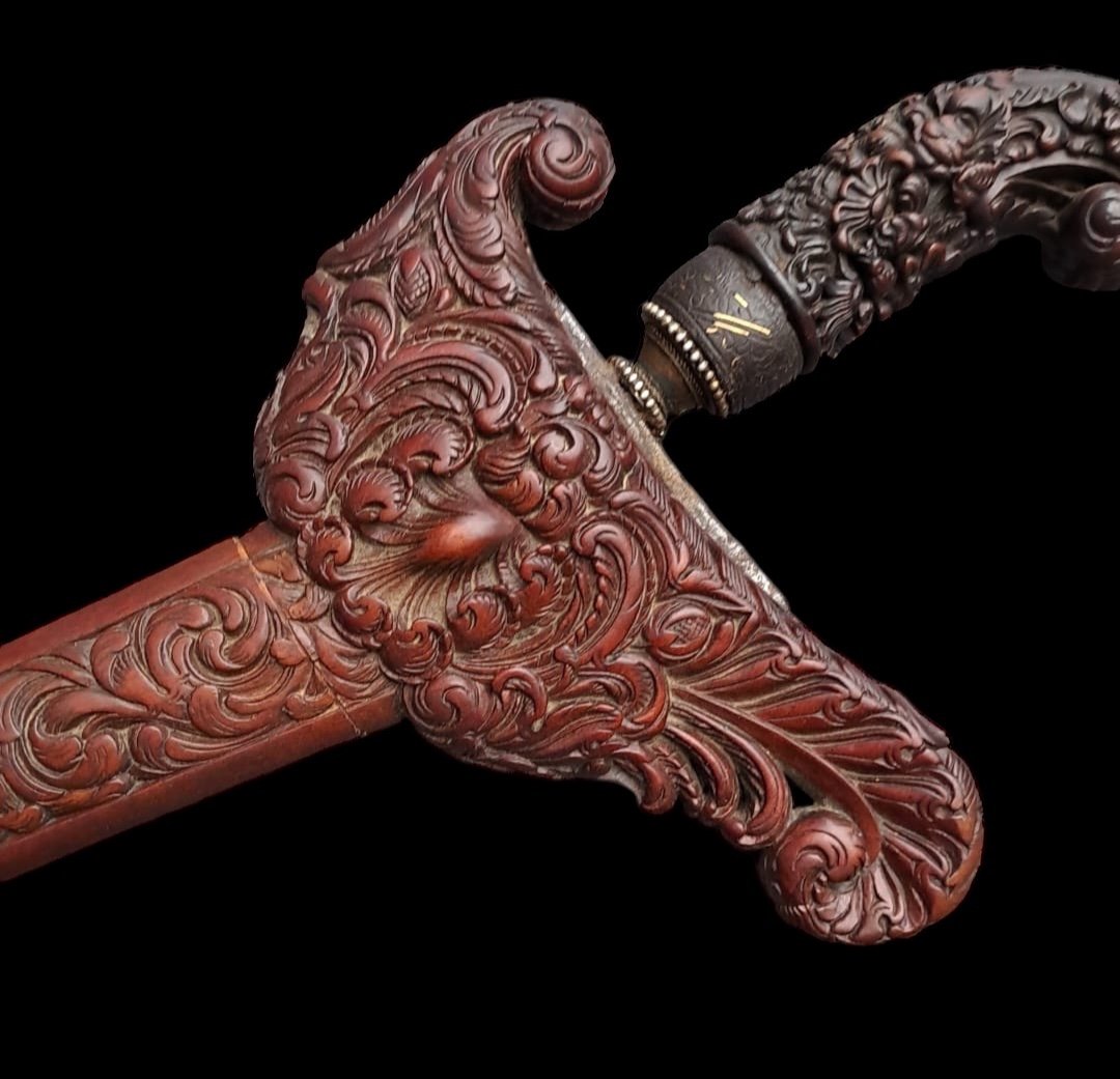 Superb Wooden Keris/kris Knife/sword - Indonesia - Late 19th Century-photo-3