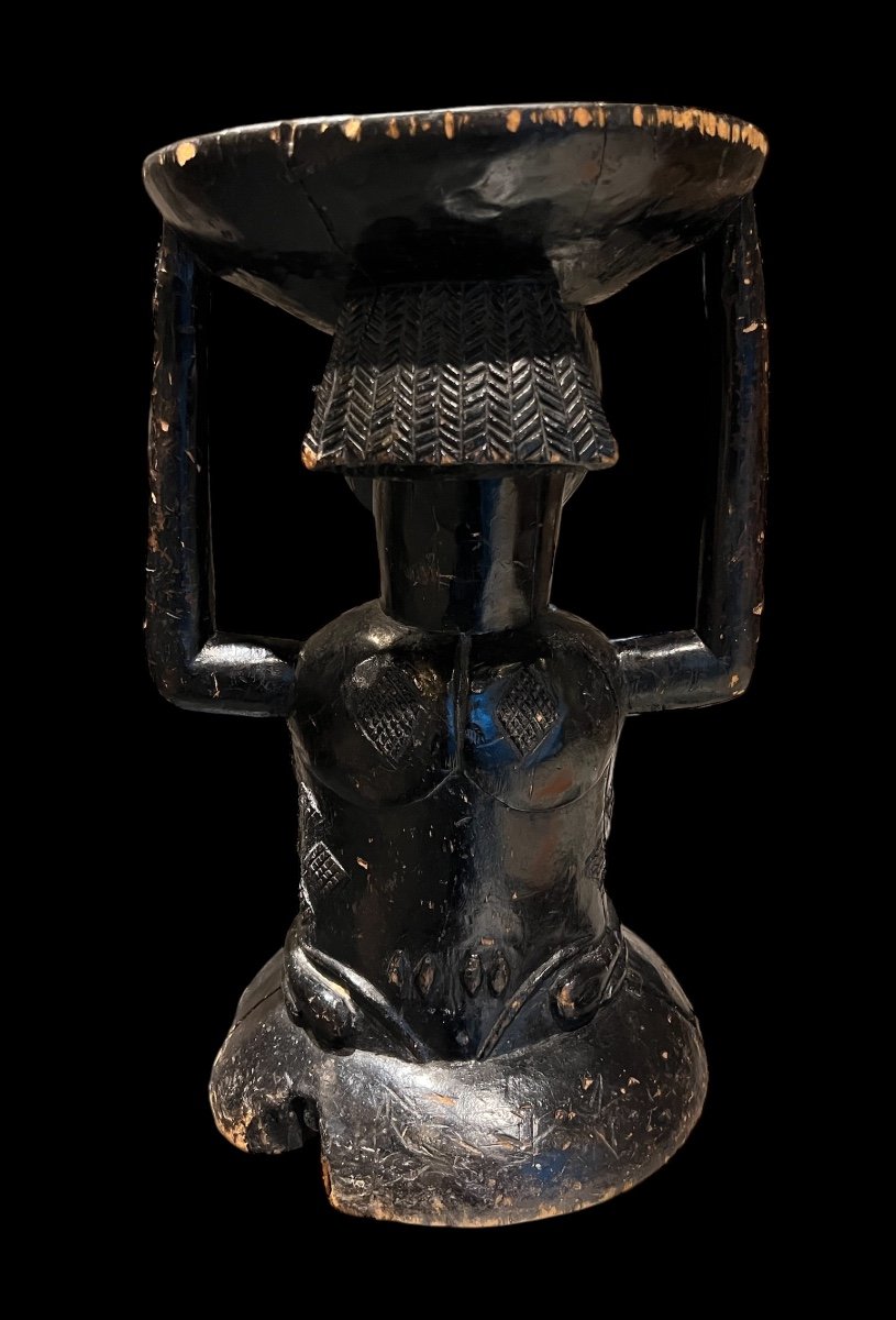 Superb Siège/tabouret De La Tribu ‘luba’ Du Congo - Afrique/africain - Fin Du 19e Siècle-photo-2