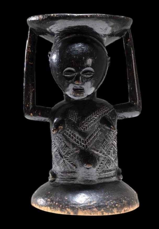 Superb Siège/tabouret De La Tribu ‘luba’ Du Congo - Afrique/africain - Fin Du 19e Siècle