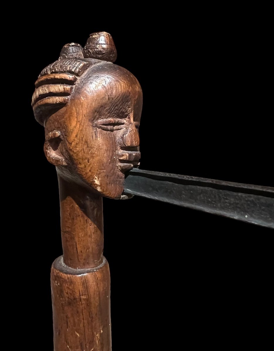 Miniature 'kanyok' Axe From The Luba Tribe Of Congo-africa-early 20th Century-photo-3