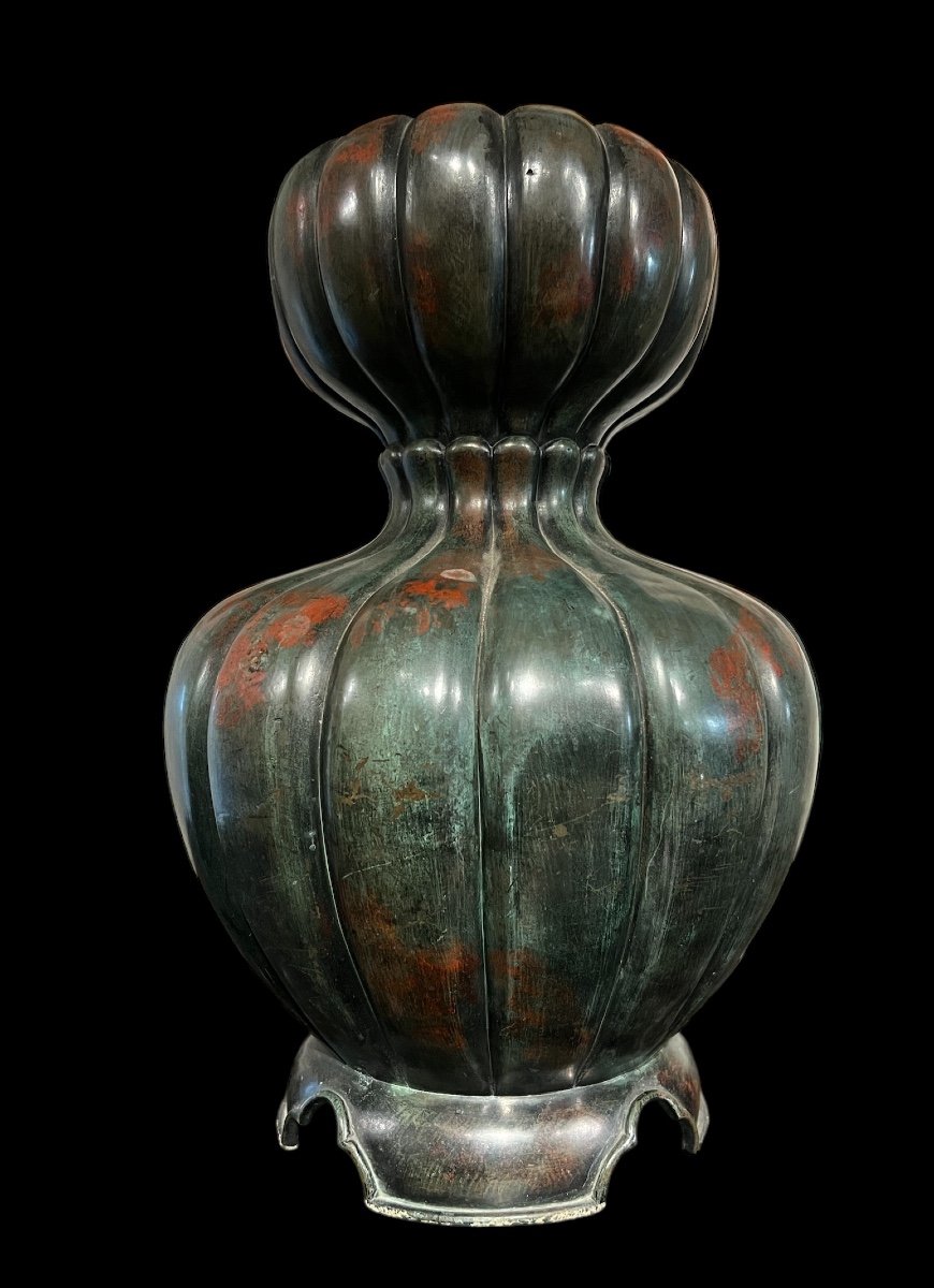 Large Bronze Vase In Different Colours From The Meji Period - Japanese - 19th Century-photo-1