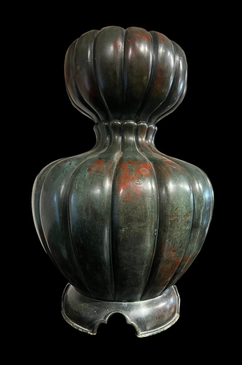 Large Bronze Vase In Different Colours From The Meji Period - Japanese - 19th Century