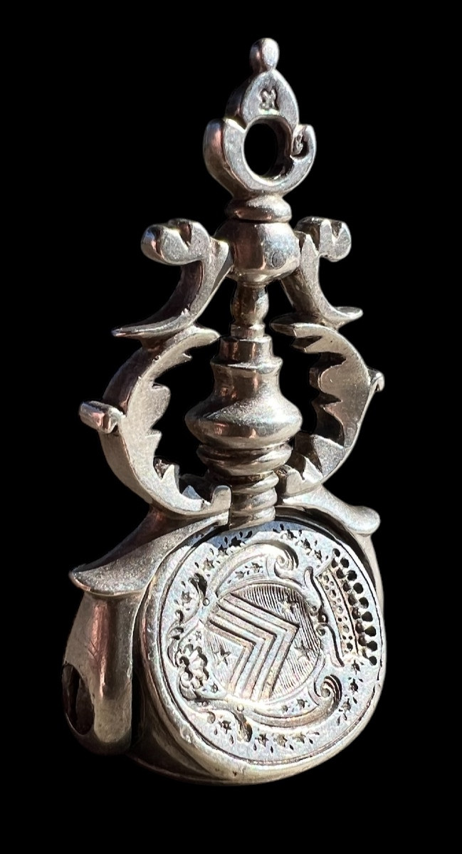 Large Sterling Silver Wax Seal With Hallmarks - France - 18th Century