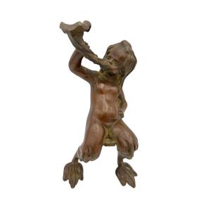 Figurine De Faune En Bronze Avec Une Patine Fantastique - France - 19e Siècle