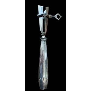 Leg Handle In Sterling Silver - Art Deco - Late 19th Century