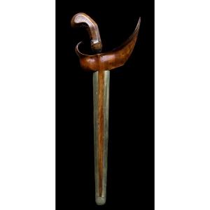 Balinese Keris/kris Knife/sword In Wood And Wrought Iron - Indonesia - Early 20th Century