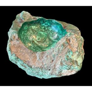Huge Block Of 35 Kg Of Partially Polished Rough Malachite - Africa 