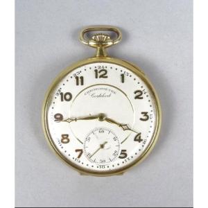 18kt Gold Pocket Watch For Men Chronometer 'cortébert' - Early 20th Century