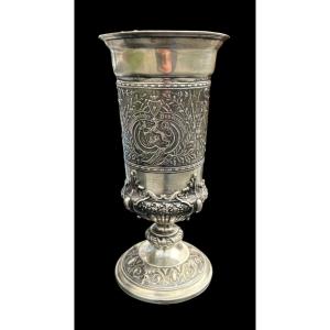 Large Silver Cup/thropy From A Shooting/hunting Club - Germany (dusseldorf) - 19th Century