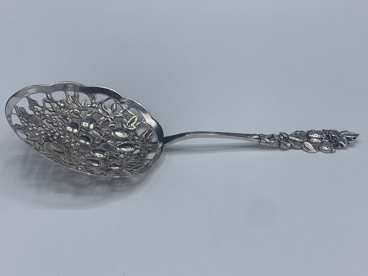 Strawberry Shovel In Sterling Silver, English, Late 19th-photo-1