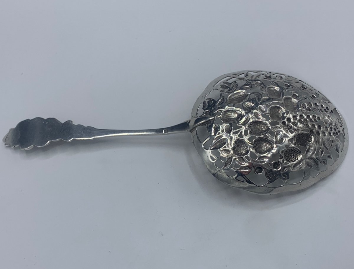 Strawberry Shovel In Sterling Silver, English, Late 19th-photo-2