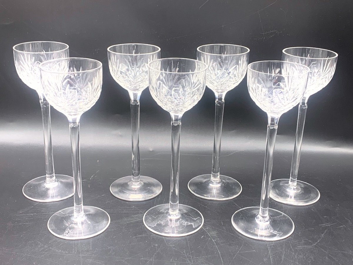 Saint Louis Crystal Liqueur Glasses, Massenet Model