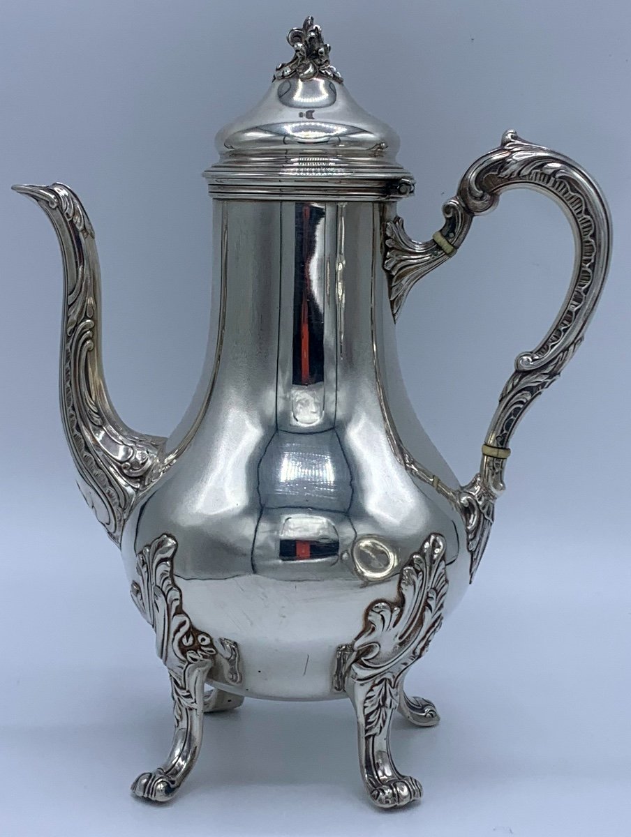 Teapot, Coffeepot, Sterling Silver, Minerva-photo-2