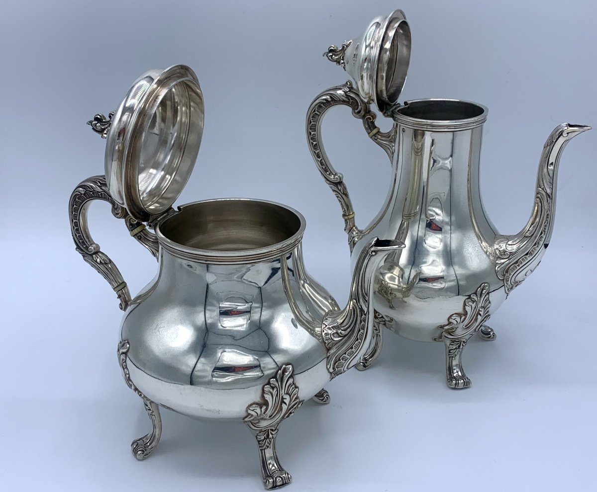 Teapot, Coffeepot, Sterling Silver, Minerva-photo-5