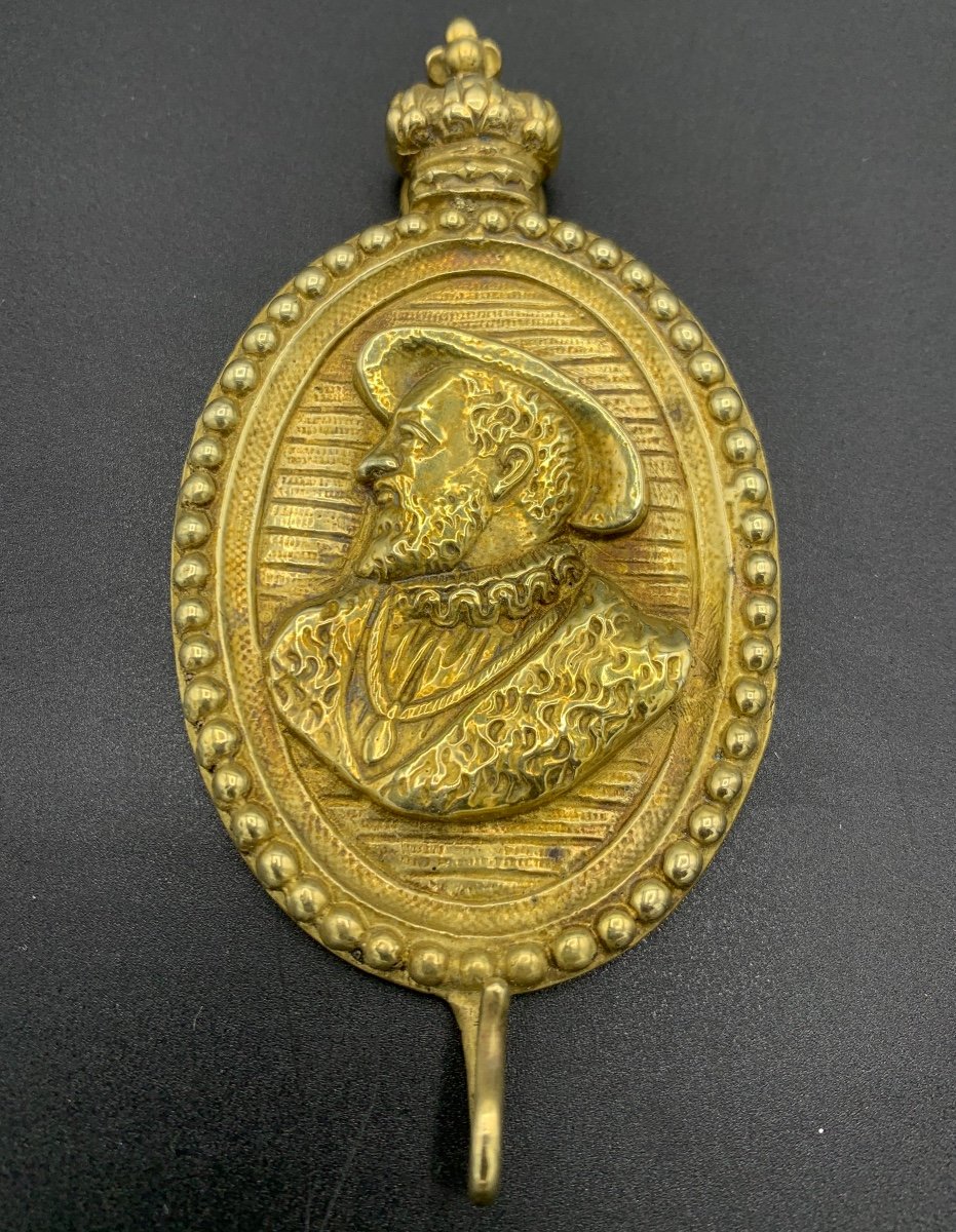 Old Miniature Bronze Door, Francis I, 19th