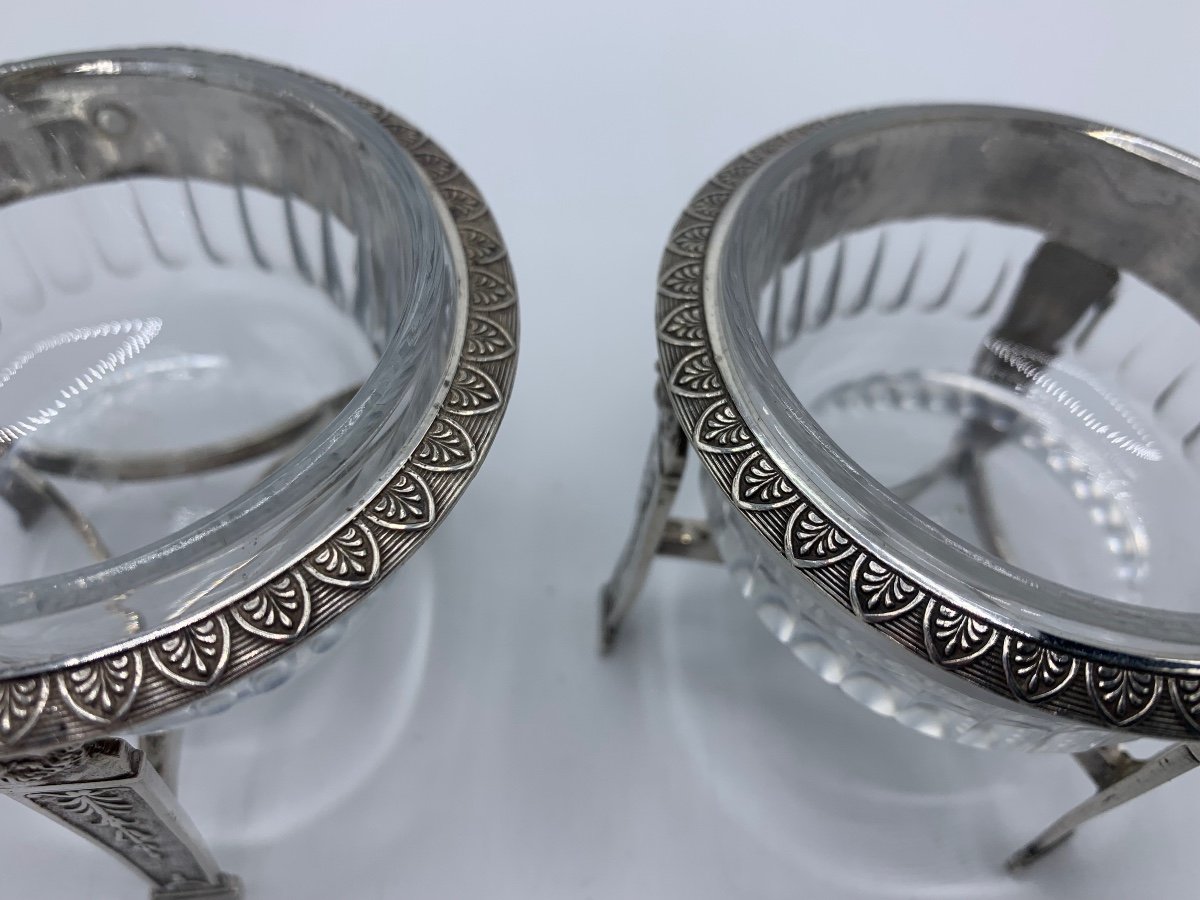 Salt Shakers In Silver And Crystal, Late 18th -photo-6