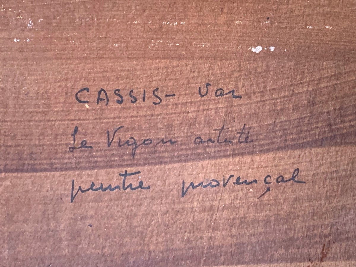 Cassis Painting By Louis Vigon, 20th Century -photo-6