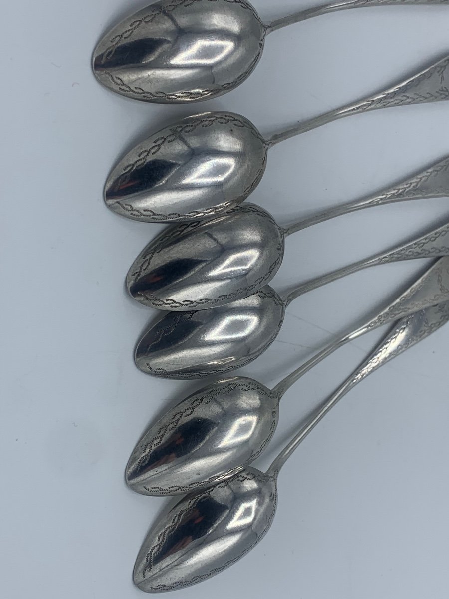 Small Silver Coffee Spoons, Minerva -photo-4