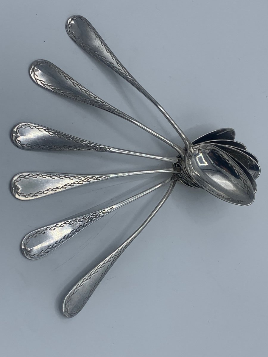 Small Silver Coffee Spoons, Minerva -photo-2