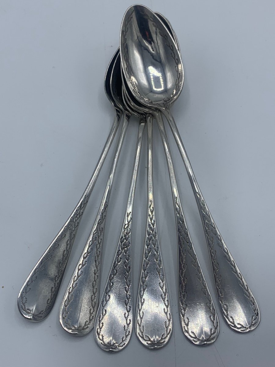 Small Silver Coffee Spoons, Minerva 