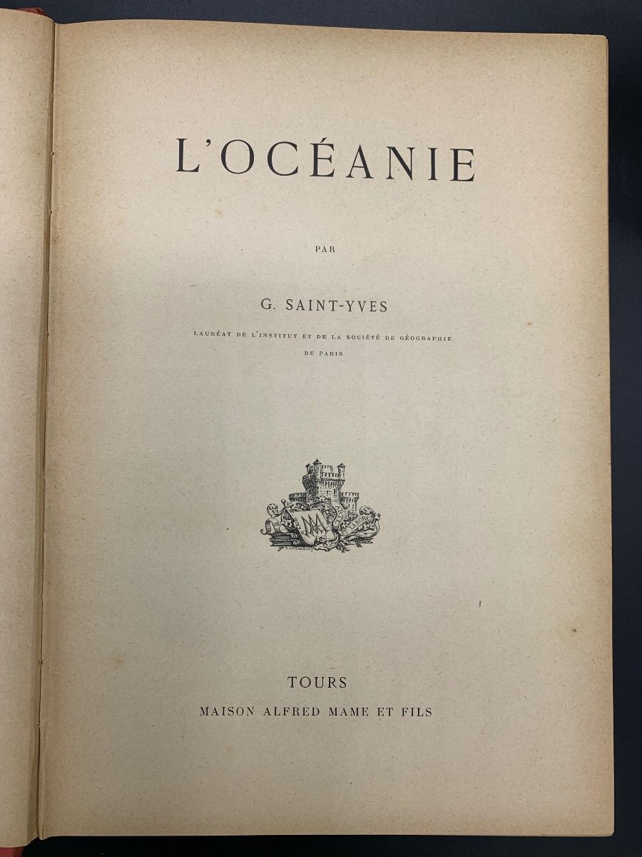 Book Oceania By G. Saint Yves, Mame Et Fils Edition, 1885-photo-1