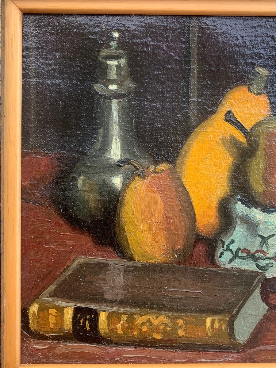 Still Life, Oil On Canvas, René Lienard De Saint Delis -photo-2